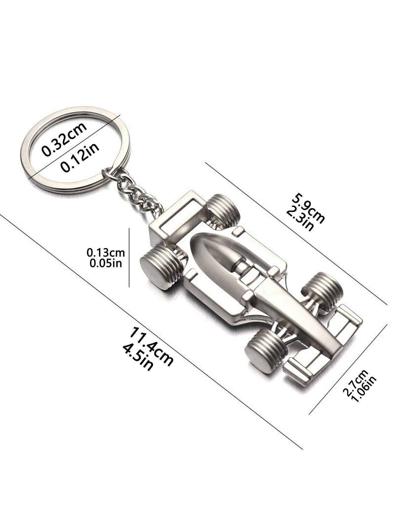 Custom 3D Race Car Keychain